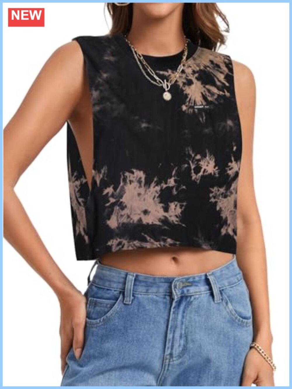 LilyCoco Women's Cropped Muscle Tank Sleeveless Workout Open Side Top